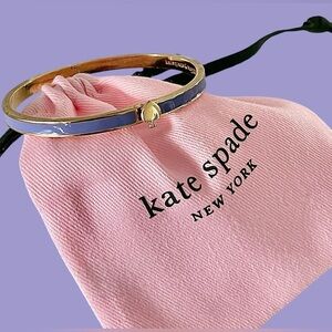 kate spade EUC Bracelet Gold w/Lavender Enamel/hinged w/Spade click closure